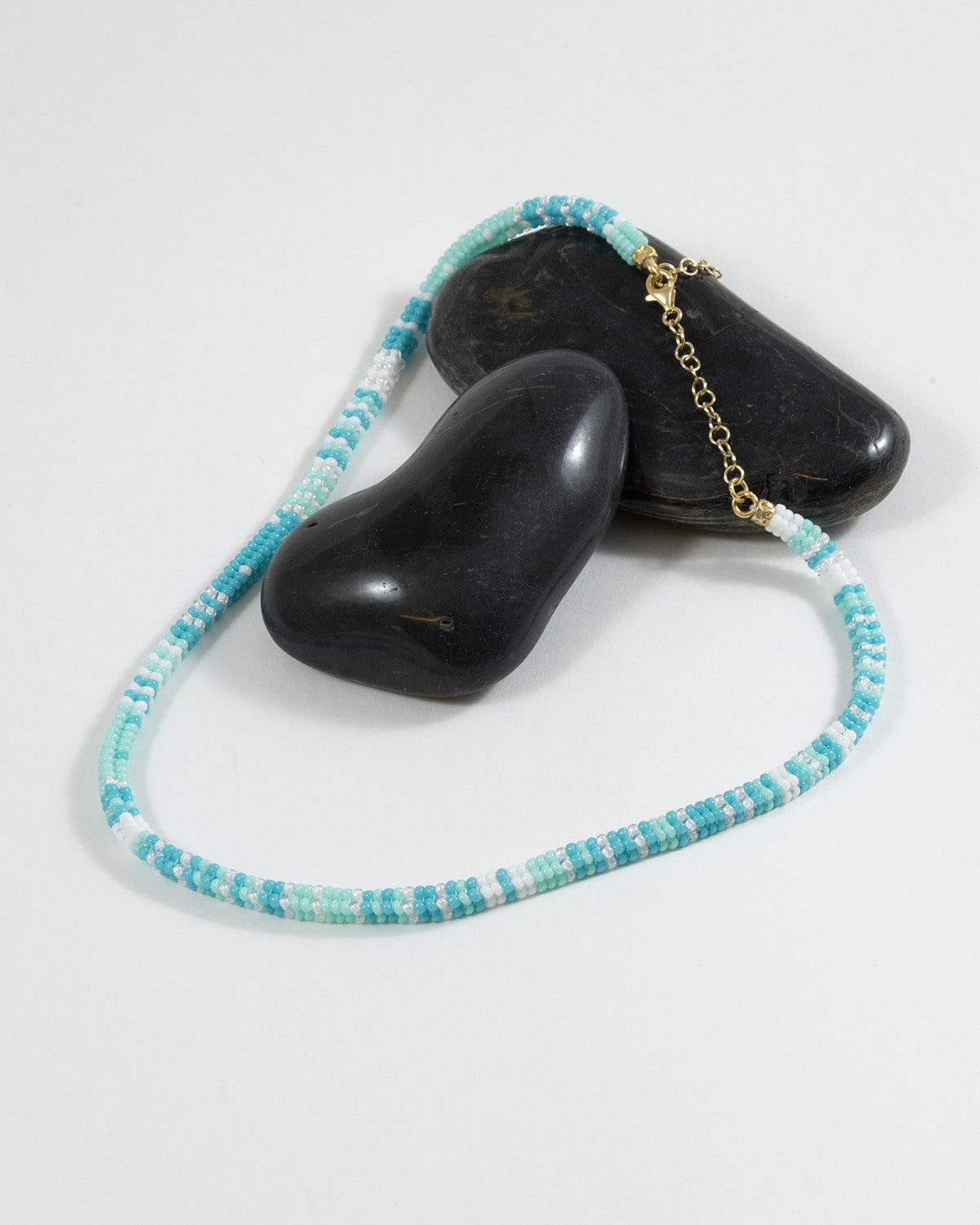 Collana Grecia con Perline Azzurre Turchese
