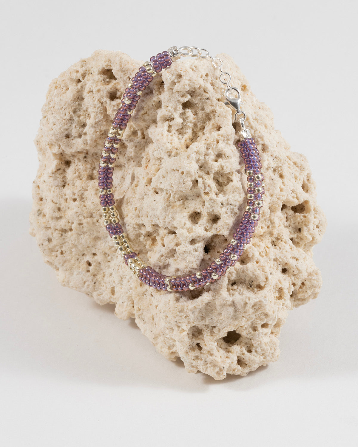 Collana Miu' Miu' con Perline Viola Cromo